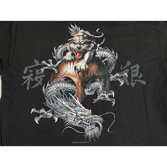 NWT Dragon T shirt Black Crew Neck Tank Guardians of Paradise Large Y2K Skater - Picture 8 of 11
